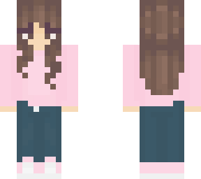 pink sweater /w basic jeans
