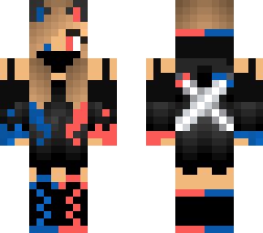 red and blue skin