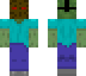 zombie wearing old and rusty mask