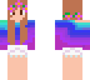 girl in ombr rainbow shirt and flower crown