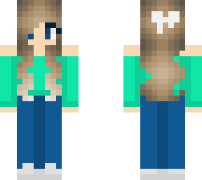 green and blue outfit