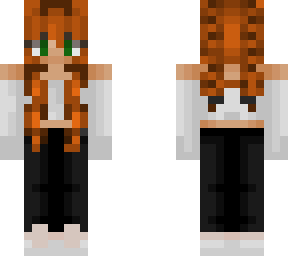 red haired girl in gray crop sweater