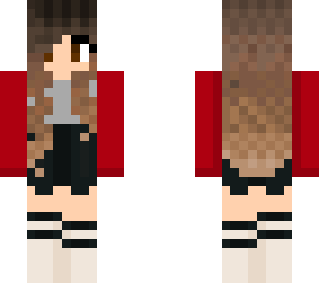 red jumper/cardigan girl