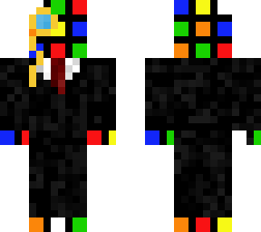 rubiks cube man in suit + monacle