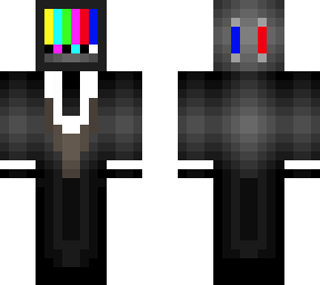 tuxedo glitched tv head with golden headphones {tech series}