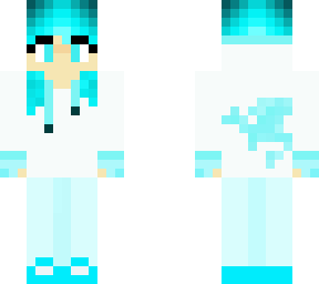 white/blue dragon hoodie girl