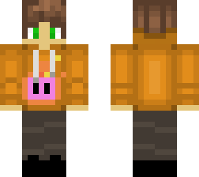 boy with orange hoodie(pig snout)