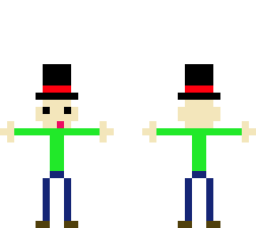 small bald man with a top hat