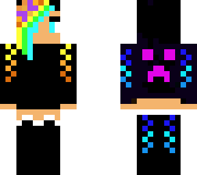 the rainbow haired hooded creeper girl