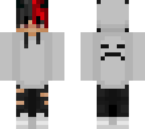 white black and red demon boy