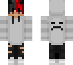 white black and red demon boy