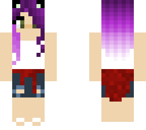 cute purple haired cat girl
