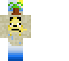 derpy peachu on a beach pixel art