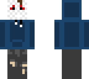 psycho in hoodie and old hockey goalie mask