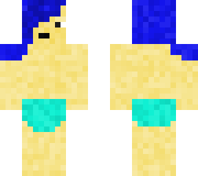swimming blue hair girl
