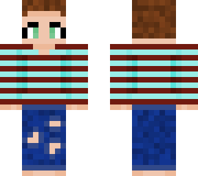 boy with ripped jeans and striped shirt