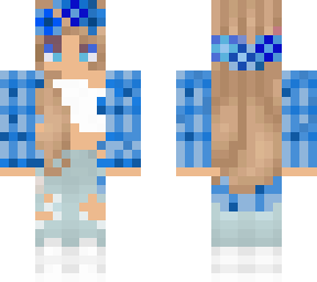 cute girl with flower crown blue