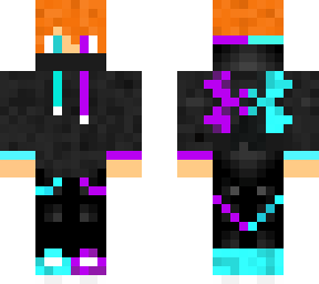 ginger wearing purple/cyan hoodie