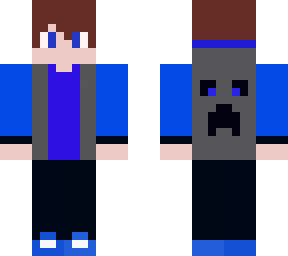 gray and blue creeper boy skin.