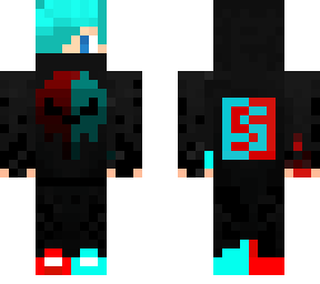 skull red blue