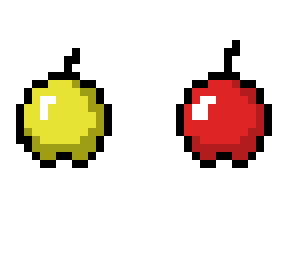 pixel art of a minecraft apple