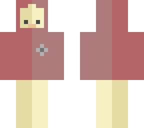 duck in a red hoodie + hood up