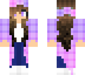 girl with purple and pink flowers and jacket