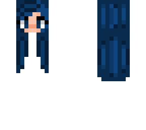 hair base / long dark blue space buns