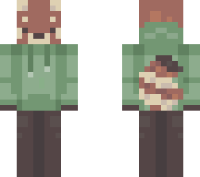 red panda in hoodie (green)
