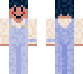 soft aesthetic boy w/ blue overalls