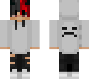 white black and red demon boy