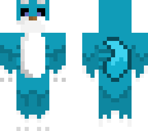 blue colored wolf w/eyebrows
