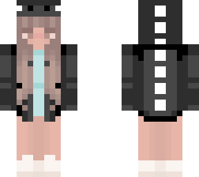 dino girl in hoodie (black)