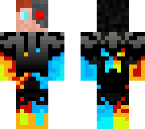 fire and ice robot boy (with hood)