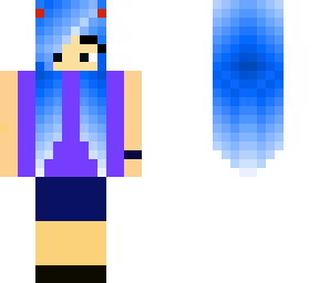 girl blue and violet fan