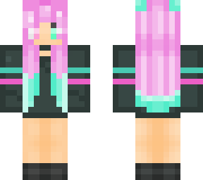 girl with pink hair and blue tips