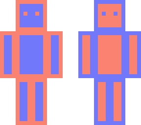pastel red/blue outlines