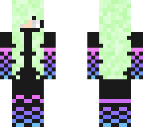 gamer mint hair girl plain! (clothes no over layer)