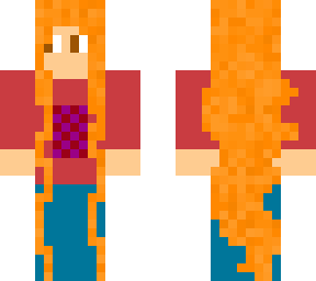 basic girl long orange hair