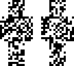 black and white pixels