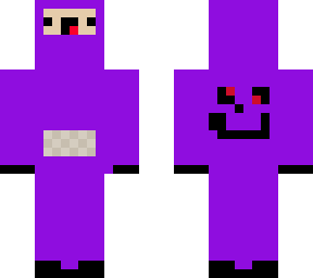 derp teletubbie with hoodie, underface and face on back