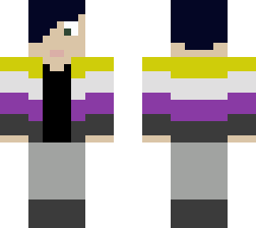 enby with non-binary flag jacket and blue hair