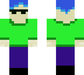 man in shades with blue hair