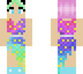 pink ,purple, blue and green girl
