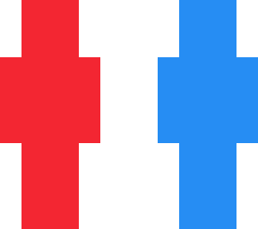 red and blue