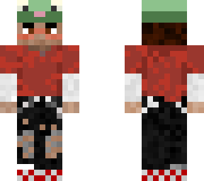 red androgynous look with frog hat