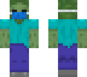 zombie wearing corona mask