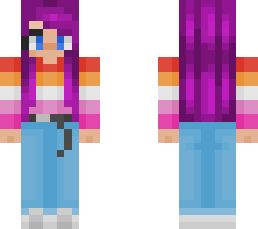 girl w/******* colored shirt and jeans