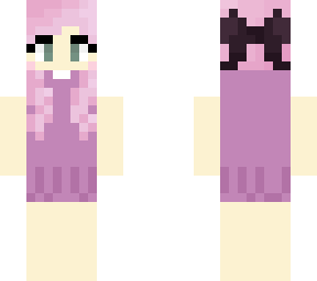 girl with pink hair a pink dress