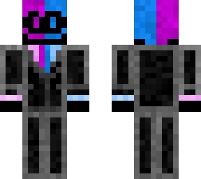 hombre morado y azul